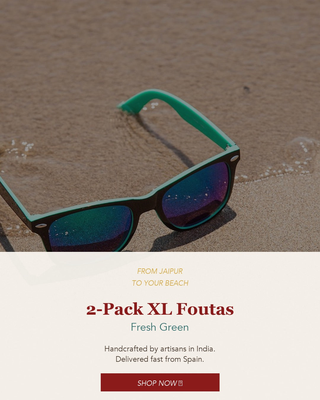 2-Pack XL Foutas - Fresh Green Indian Elephant