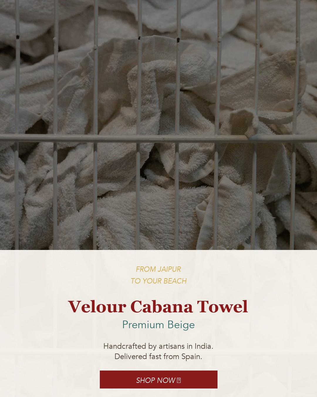 Velour Cabana Beach Towel - Premium Indian Elephant