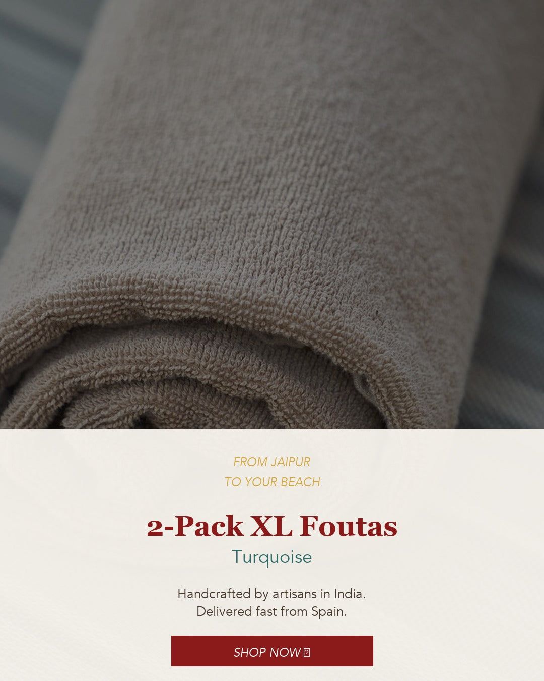 2-Pack XL Foutas - Turquoise Indian Elephant