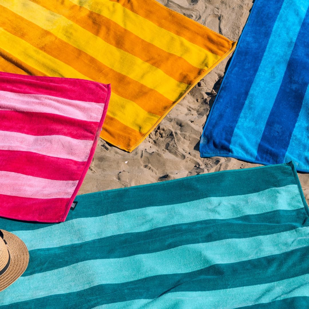 4-Pack Beach Towels - Cabana Stripes Indian Elephant