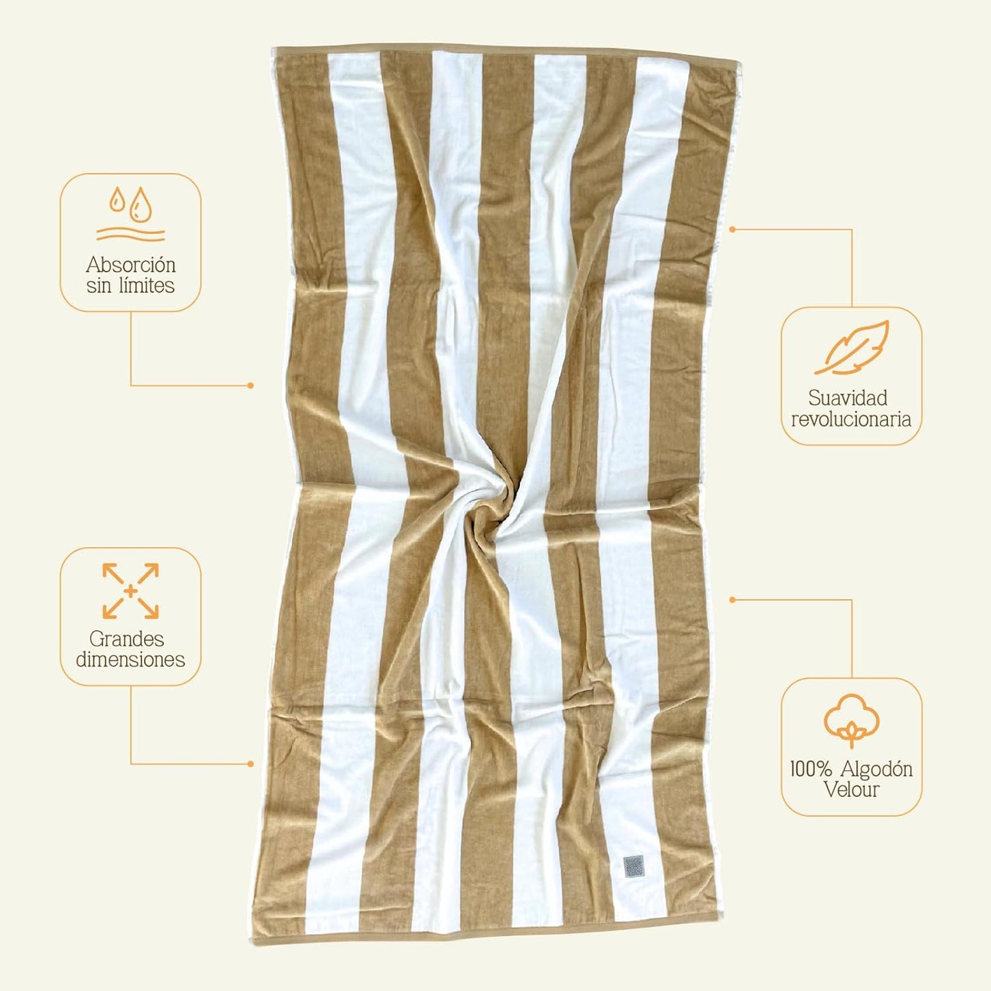 Velour Cabana Beach Towel - Premium Indian Elephant
