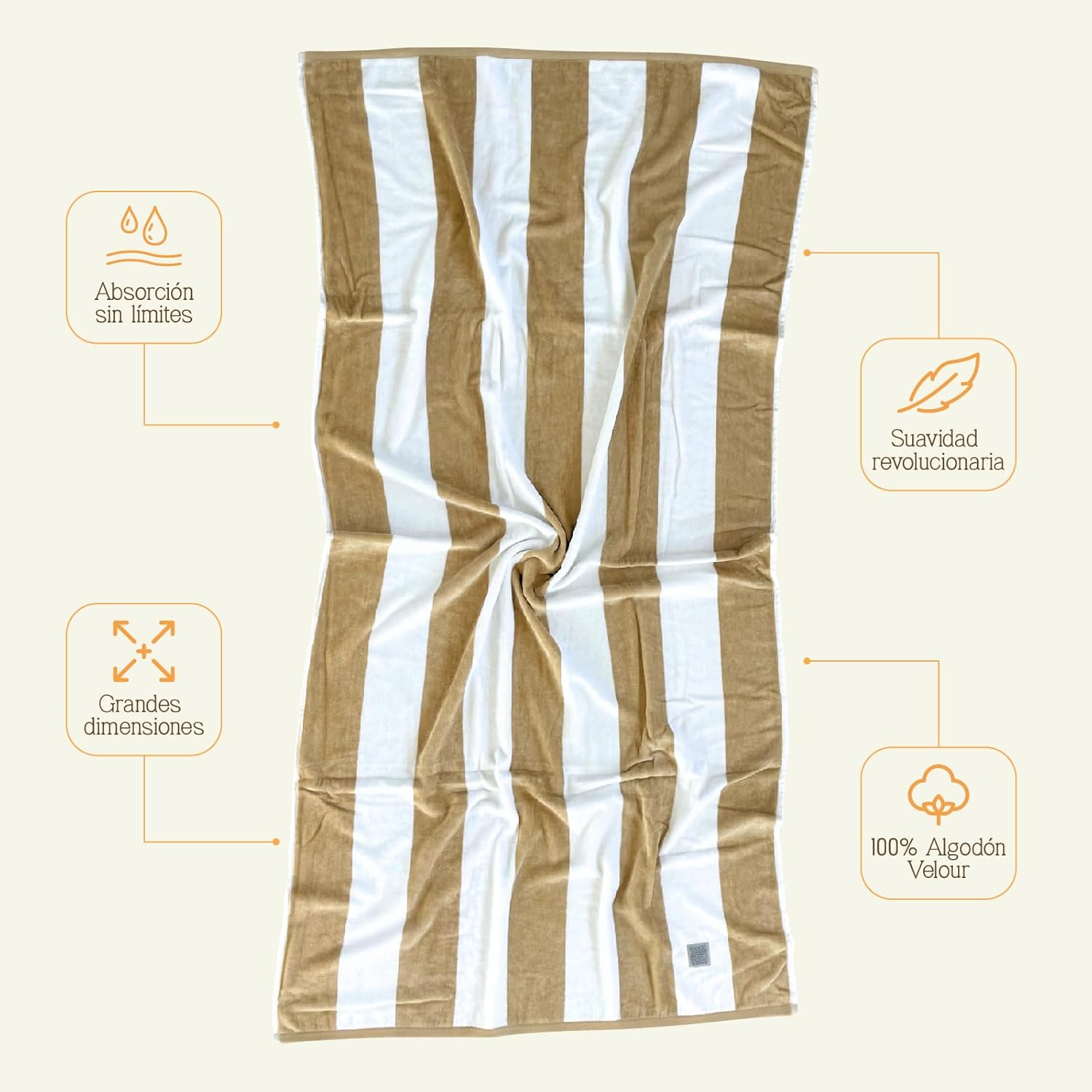 Velour Cabana Beach Towel - Premium Indian Elephant