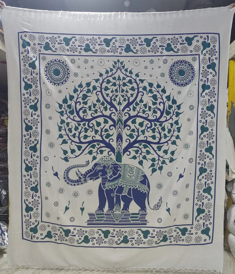 NEW WHITE  TREE ELEPHANT FRINGES