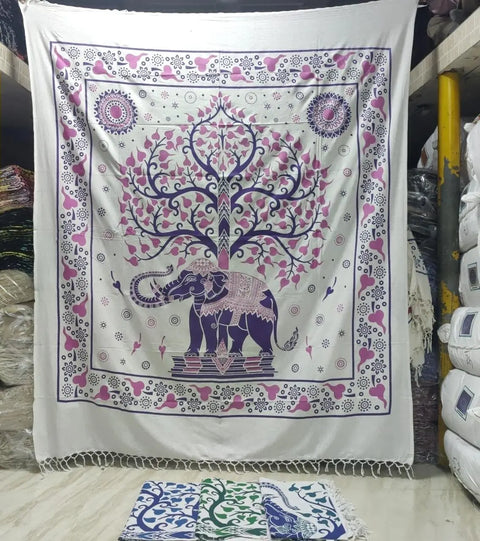 NEW WHITE  TREE ELEPHANT FRINGES