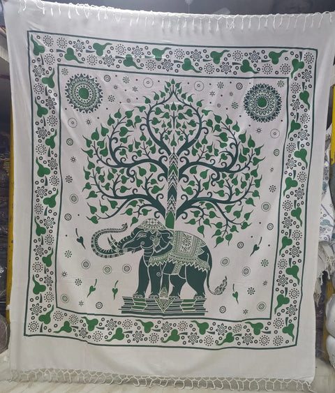 NEW WHITE  TREE ELEPHANT FRINGES