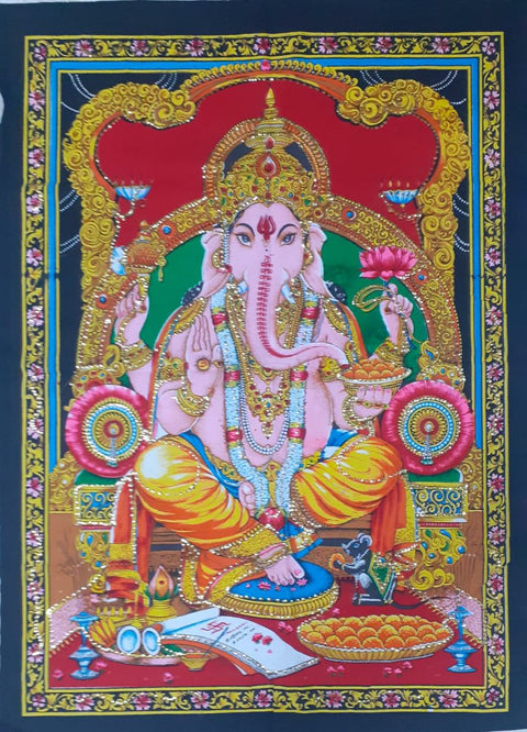 GANESHA SITARA WALL HANGING Indian Elephant