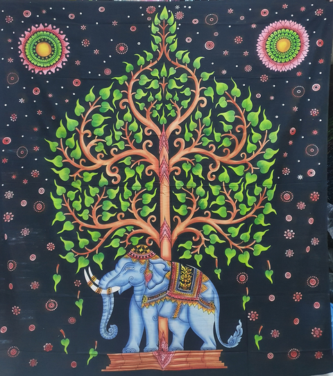 BRUSH BLACK BASE  TREE ELEPHANT Indian Elephant